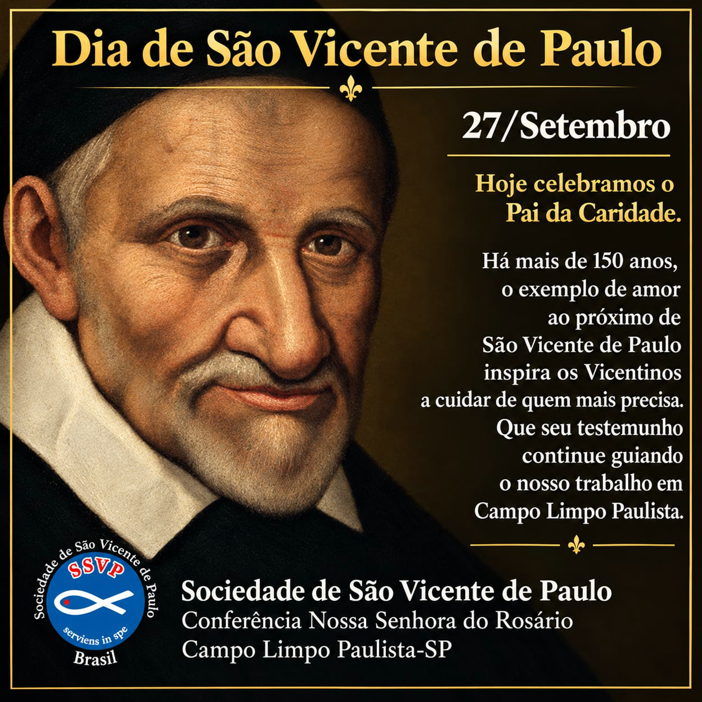 Dia de São Vicente de Paulo!